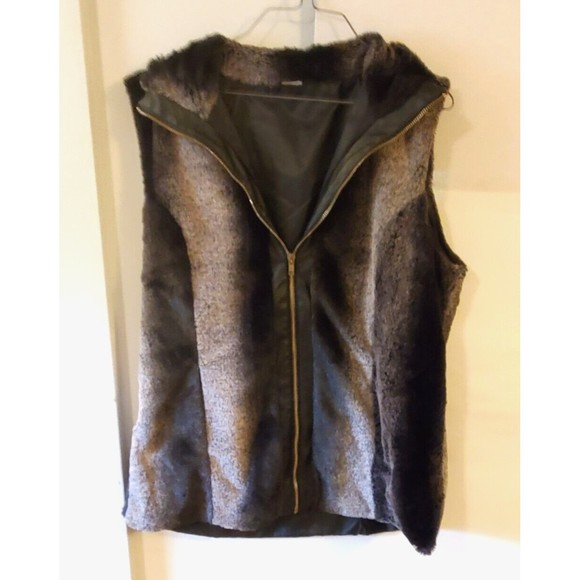 Lexi York Girl's  Faux Fur Sleeveless Vest Zip Front Fall Weather Jacket XL - Picture 1 of 15